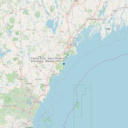 Camp Ellis, Saco River entrance, Maine map