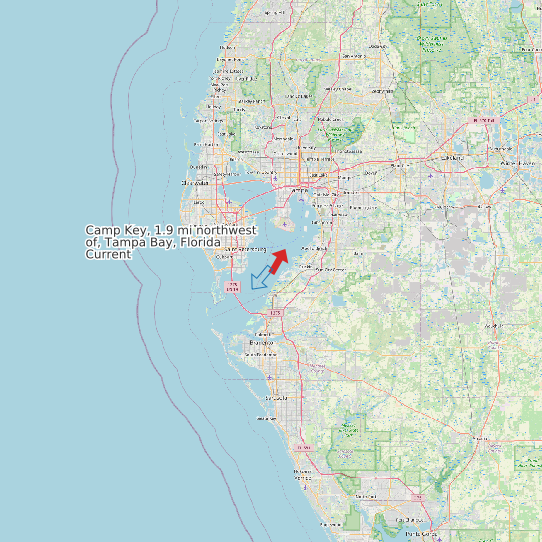 Map of Camp Key, 1.9 mi northwest of, Tampa Bay, Florida Current Prediction Station