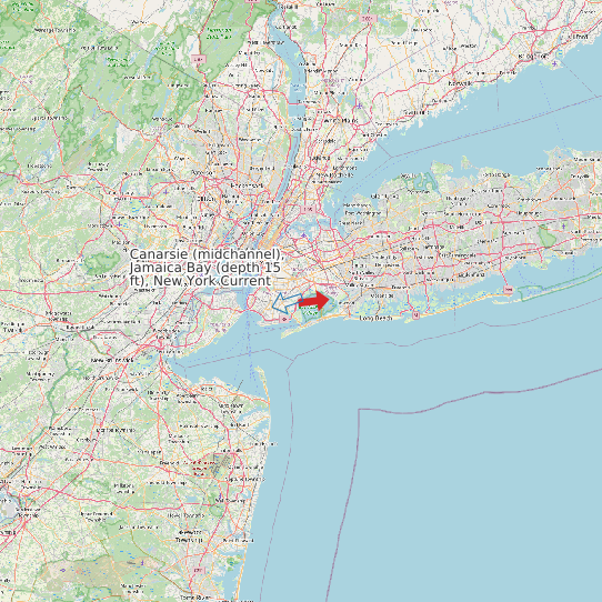 Map of Canarsie (midchannel), Jamaica Bay (depth 15 ft), New York Current Prediction Station