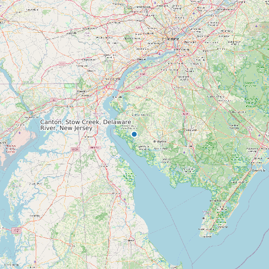 Map of Canton, Stow Creek, Delaware River, New Jersey Tide Prediction Station