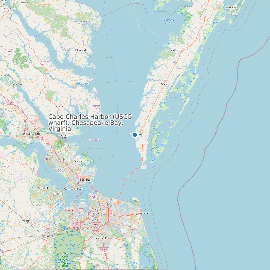 Cape Charles Harbor (USCG wharf), Chesapeake Bay, Virginia map