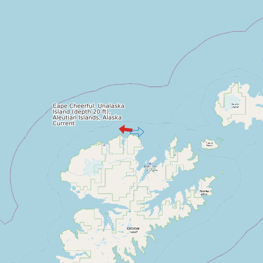 Cape Cheerful, Unalaska Island (depth 20 ft), Aleutian Islands, Alaska Current map