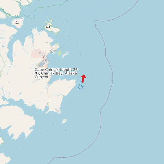 Cape Chiniak (depth 26 ft), Chiniak Bay, Alaska Current map