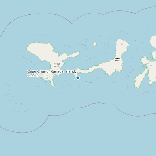 Cape Chunu, Kanaga Island, Alaska map