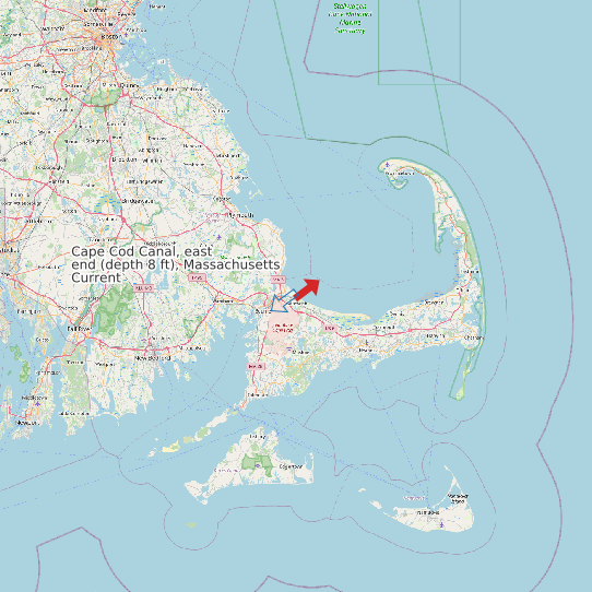 Cape Cod Canal, east end (depth 8 ft), Massachusetts Current map