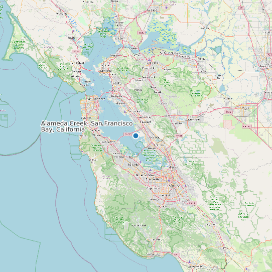 Alameda Creek, San Francisco Bay, California map