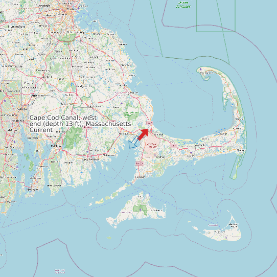 Cape Cod Canal, west end (depth 13 ft), Massachusetts Current map