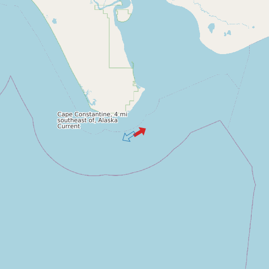 Map of Cape Constantine, 4 mi southeast of, Alaska Current Prediction Station