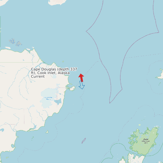 Cape Douglas (depth 337 ft), Cook Inlet, Alaska Current map