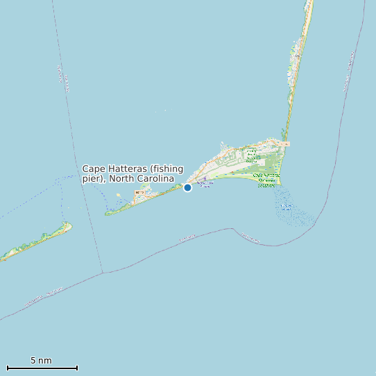 Map of Cape Hatteras (fishing pier), North Carolina Tide Prediction Station