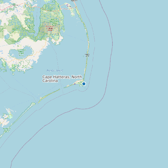 Map of Cape Hatteras, North Carolina Tide Prediction Station