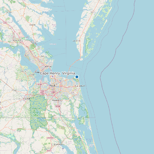 Map of Cape Henry, Virginia Tide Prediction Station