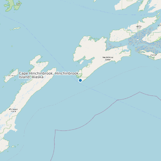 Map of Cape Hinchinbrook, Hinchinbrook Island, Alaska Tide Prediction Station