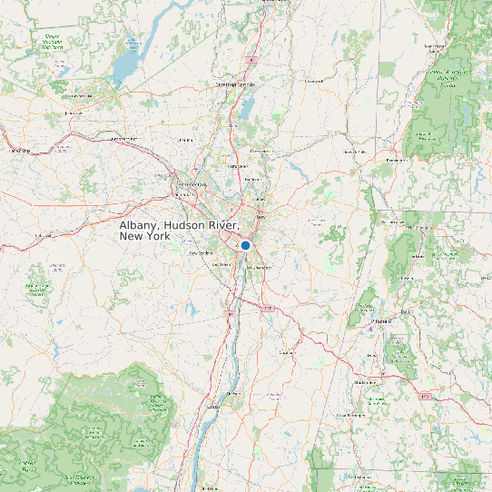 Albany, Hudson River, New York map