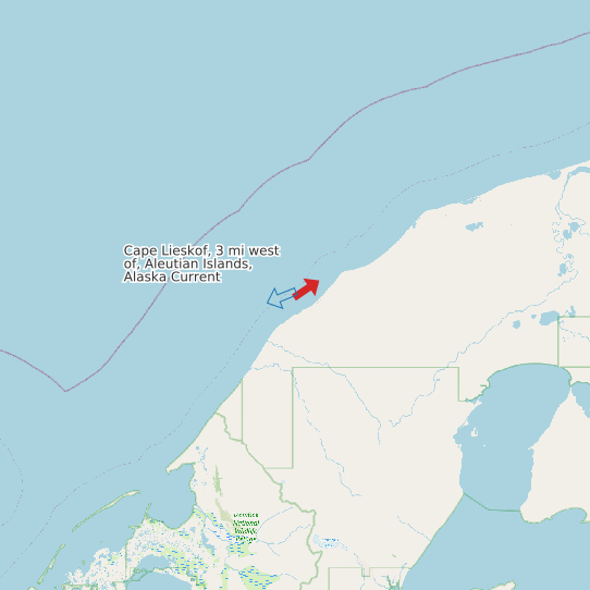 Cape Lieskof, 3 mi west of, Aleutian Islands, Alaska Current map