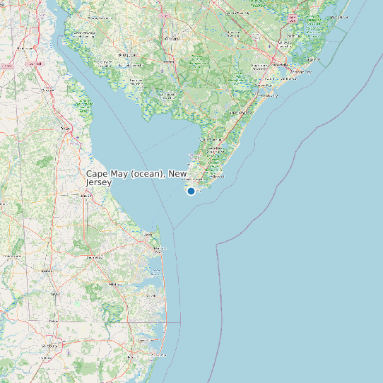 Map of Cape May (ocean), New Jersey Tide Prediction Station