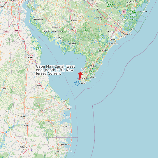 Cape May Canal, west end (depth 2 ft), New Jersey Current map