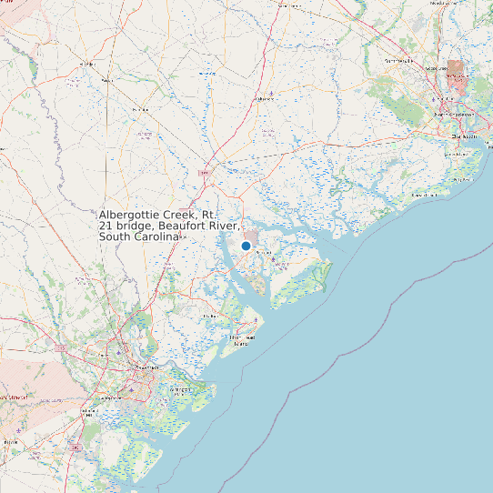 Map of Albergottie Creek, Rt. 21 bridge, Beaufort River, South Carolina Tide Prediction Station