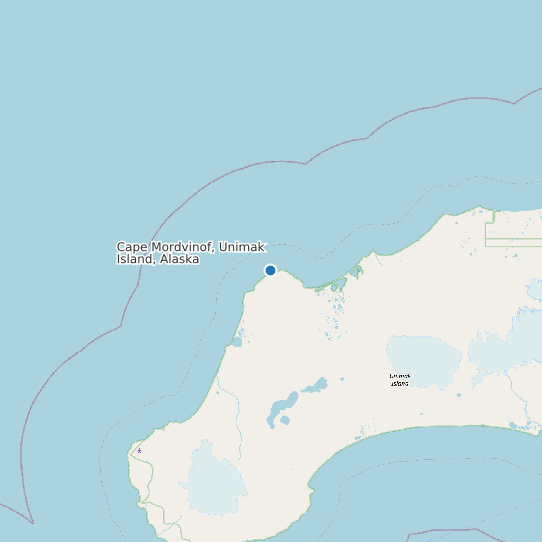 Cape Mordvinof, Unimak Island, Alaska map