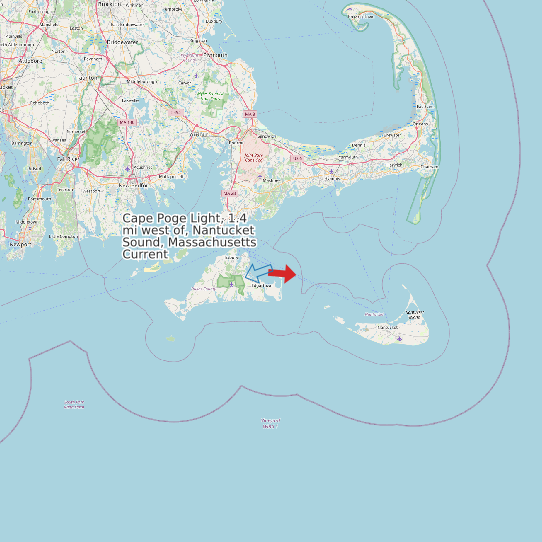 Cape Poge Light, 1.4 mi west of, Nantucket Sound, Massachusetts Current map