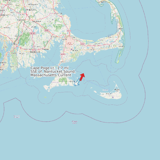 Map of Cape Poge Lt., 1.7 mi SSE of, Nantucket Sound, Massachusetts Current Prediction Station
