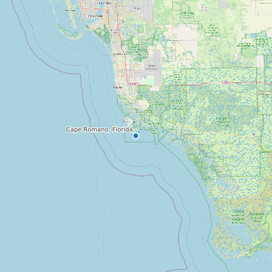 Map of Cape Romano, Florida Tide Prediction Station