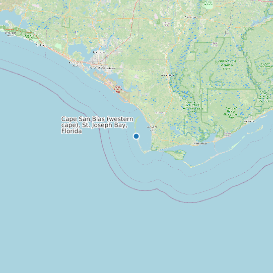Map of Cape San Blas (western cape), St. Joseph Bay, Florida Tide Prediction Station