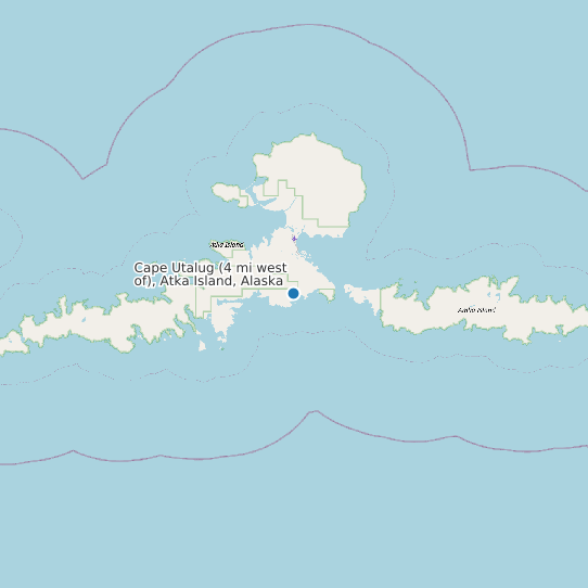 Map of Cape Utalug (4 mi west of), Atka Island, Alaska Tide Prediction Station