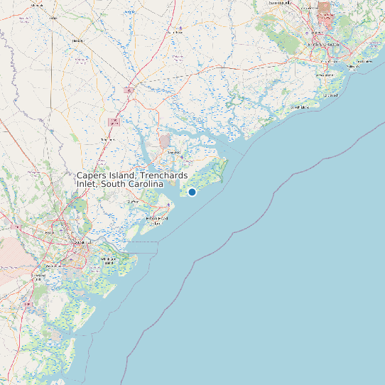 Map of Capers Island, Trenchards Inlet, South Carolina Tide Prediction Station