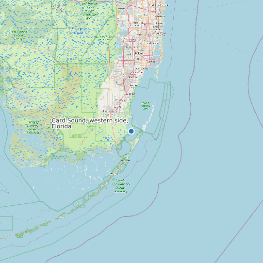 Map of Card Sound, western side, Florida Tide Prediction Station
