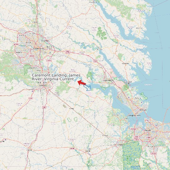 Caremont Landing, James River, Virginia Current map