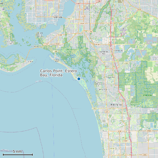 Map of Carlos Point, Estero Bay, Florida Tide Prediction Station