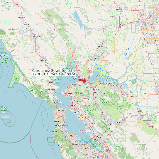 Map of Carquinez Strait (depth 12 ft), California Current Prediction Station