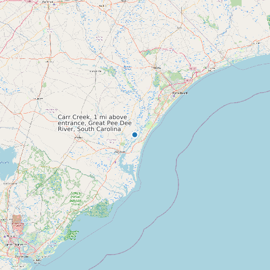 Carr Creek, 1 mi above entrance, Great Pee Dee River, South Carolina map