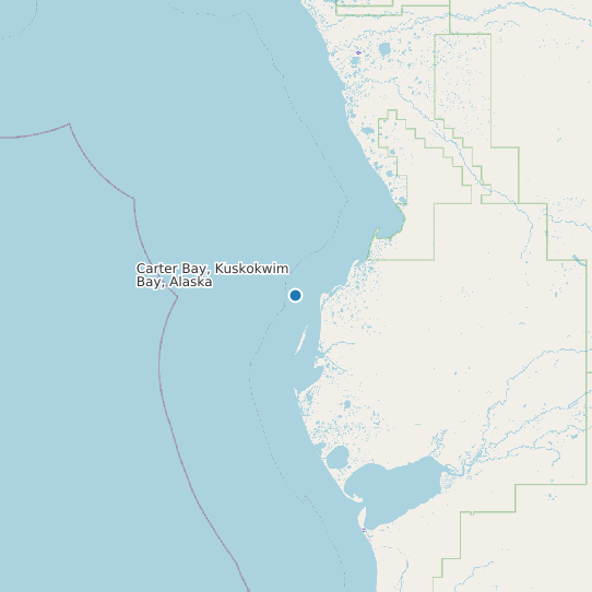 Map of Carter Bay, Kuskokwim Bay, Alaska Tide Prediction Station