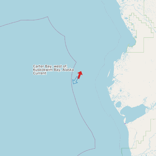 Carter Bay, west of, Kuskokwim Bay, Alaska Current map