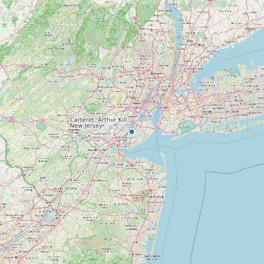 Map of Carteret, Arthur Kill, New Jersey Tide Prediction Station