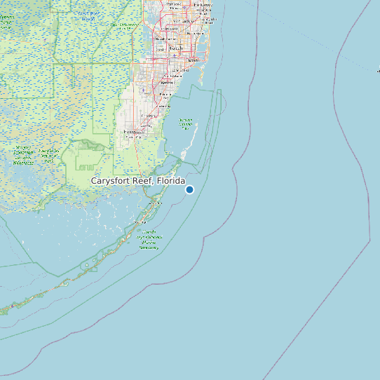 Map of Carysfort Reef, Florida Tide Prediction Station