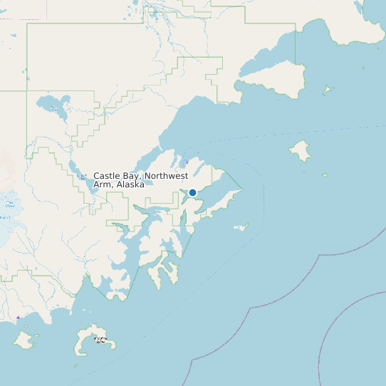 Castle Bay, Northwest Arm, Alaska map