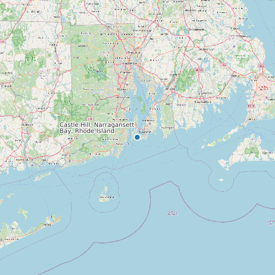 Map of Castle Hill, Narragansett Bay, Rhode Island Tide Prediction Station