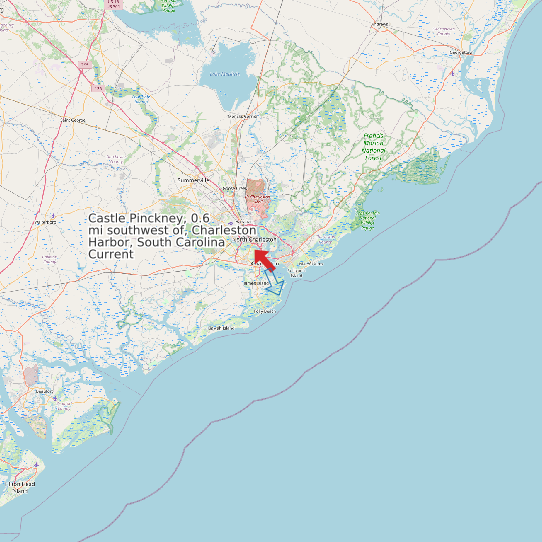 Map of Castle Pinckney, 0.6 mi southwest of, Charleston Harbor, South Carolina Current Prediction Station