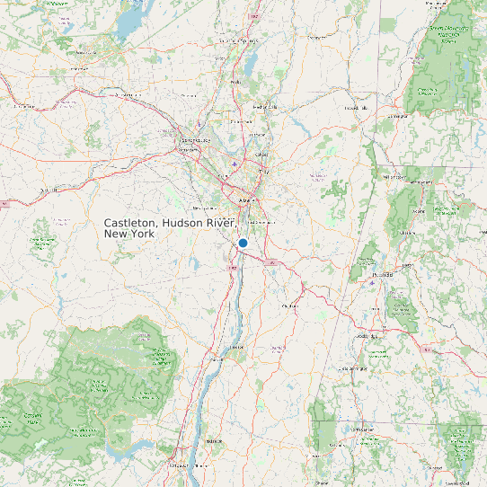 Castleton, Hudson River, New York map