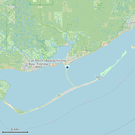 Map of Cat Point, Apalachicola Bay, Florida Tide Prediction Station