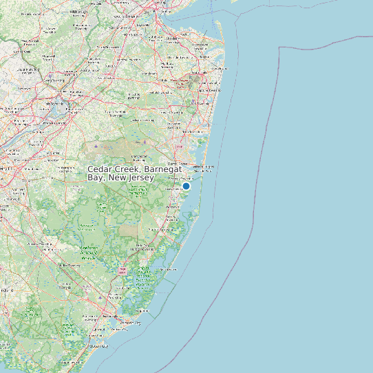 Cedar Creek, Barnegat Bay, New Jersey map