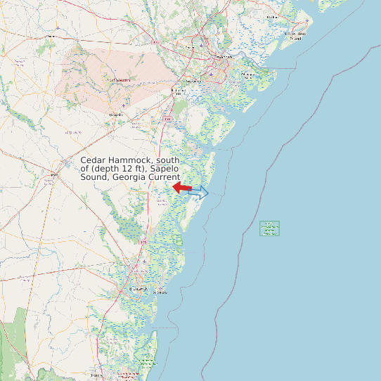 Cedar Hammock, south of (depth 12 ft), Sapelo Sound, Georgia Current map