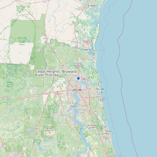 Map of Cedar Heights, Broward River, Florida Tide Prediction Station