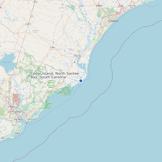 Map of Cedar Island, North Santee Bay, South Carolina Tide Prediction Station