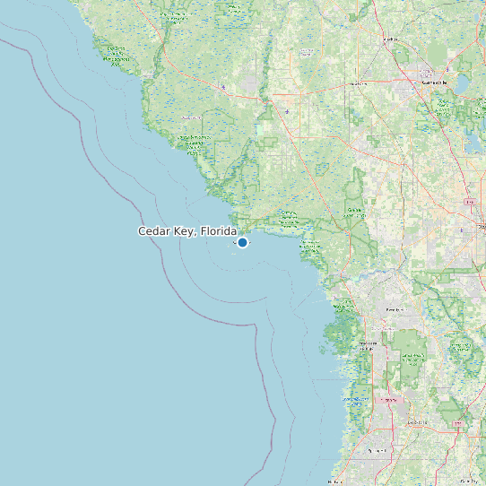 Map of Cedar Key, Florida Tide Prediction Station
