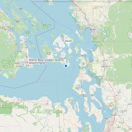 Map of Aleck Bay, Lopez Island, Washington Tide Prediction Station
