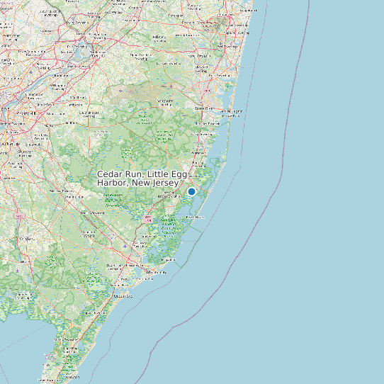 Cedar Run, Little Egg Harbor, New Jersey map
